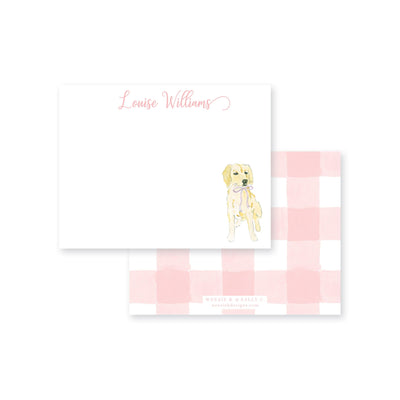 Golden in a Bow Flat Note Card
