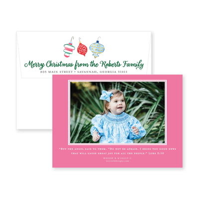 Heirloom Ornaments Horizontal Christmas Card