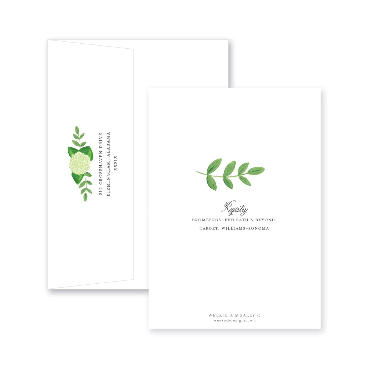 Weezie B. Designs | Hydrangea Garden Florals Bridal Shower Invitation