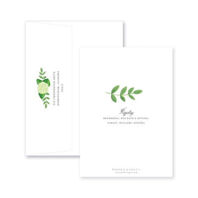 Weezie B. Designs | Hydrangea Garden Florals Bridal Shower Invitation