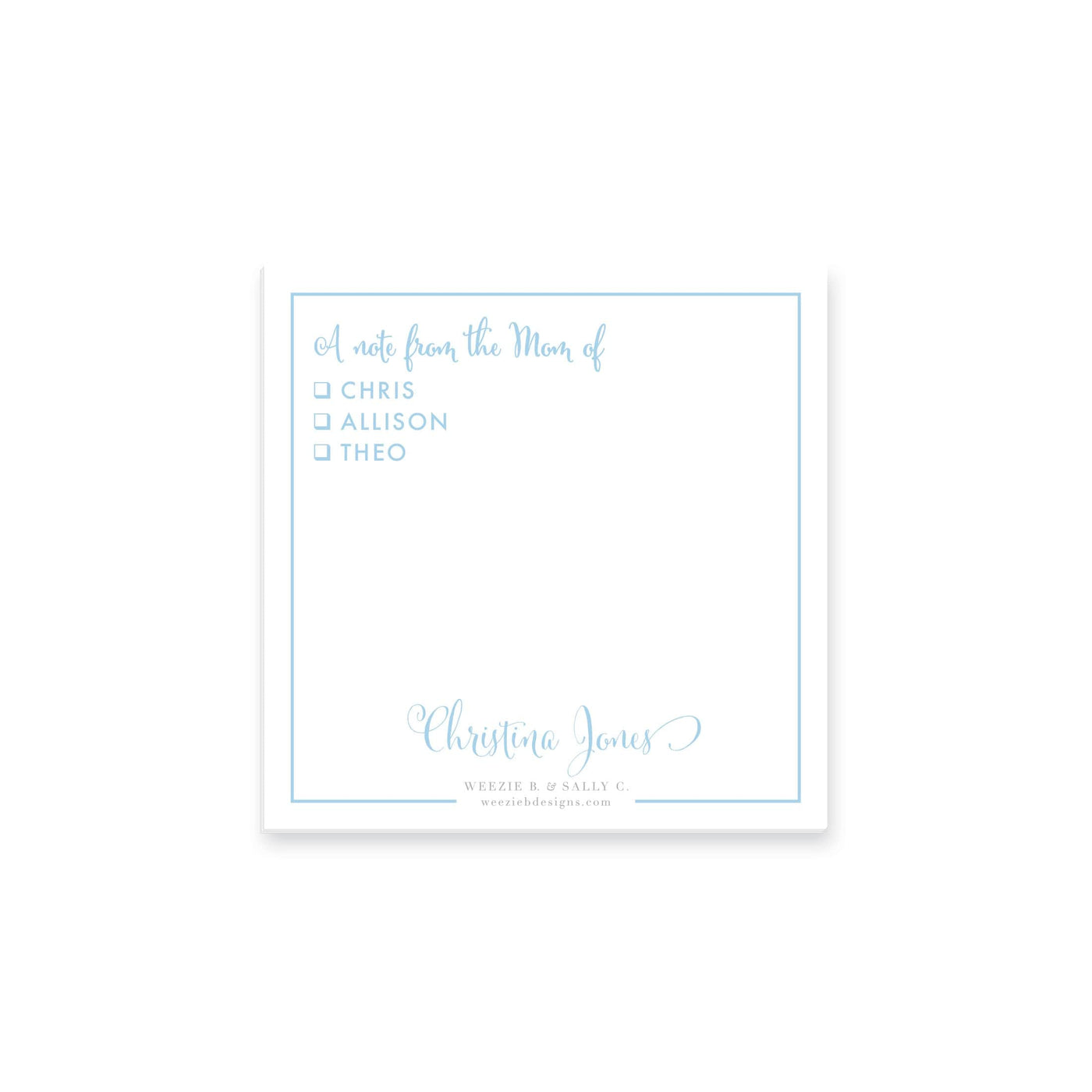 A Note From Mom In Curly Notepad