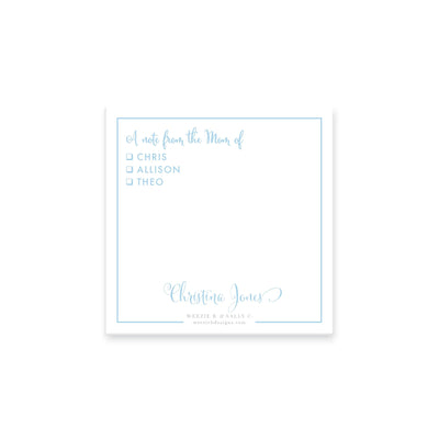 A Note From Mom In Curly Notepad