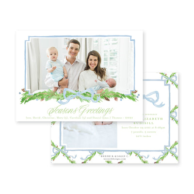 Pine Trellis Announcement Christmas Card
