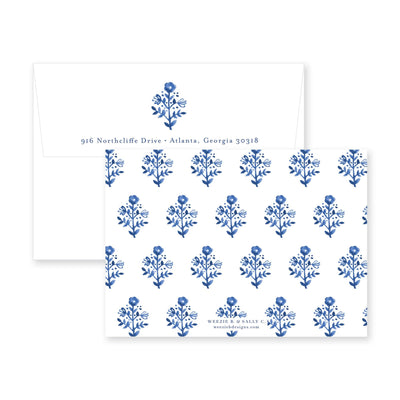 Delft Flowers Flat Note Card