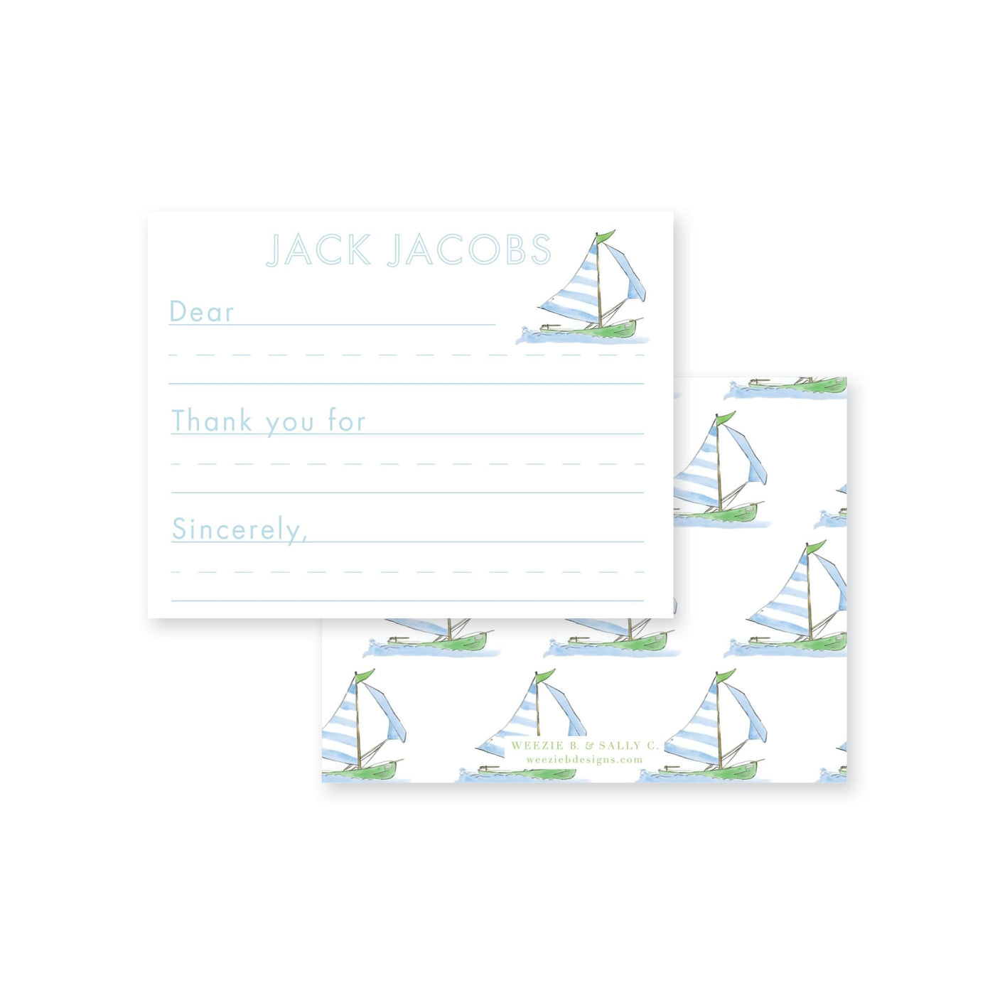 Sailing Away Fill-In Flat Note Card