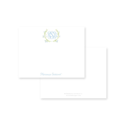 Sweet Watercolor Wreath Flat Note Card