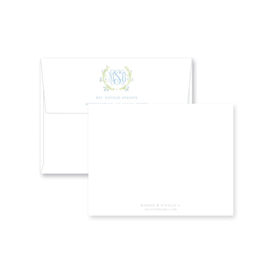 Sweet Watercolor Wreath Flat Note Card