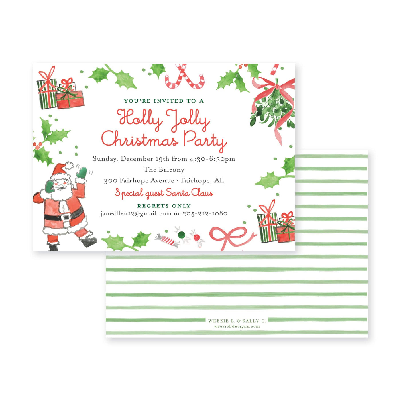 Santa's Icons Holly Jolly Christmas Invitation
