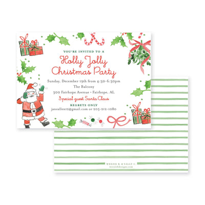 Santa's Icons Holly Jolly Christmas Invitation
