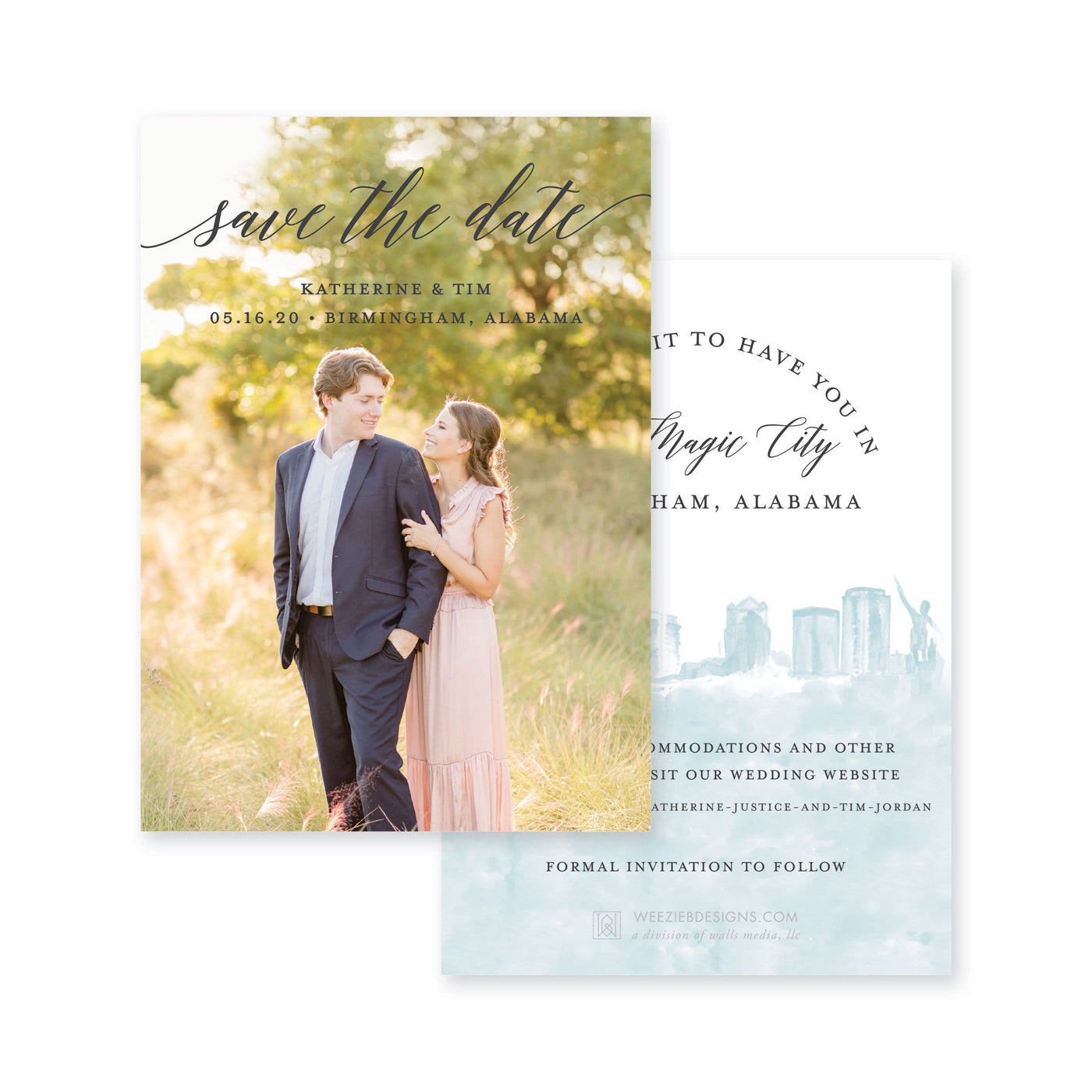 Photo & Birmingham Skyline Save-the-Date