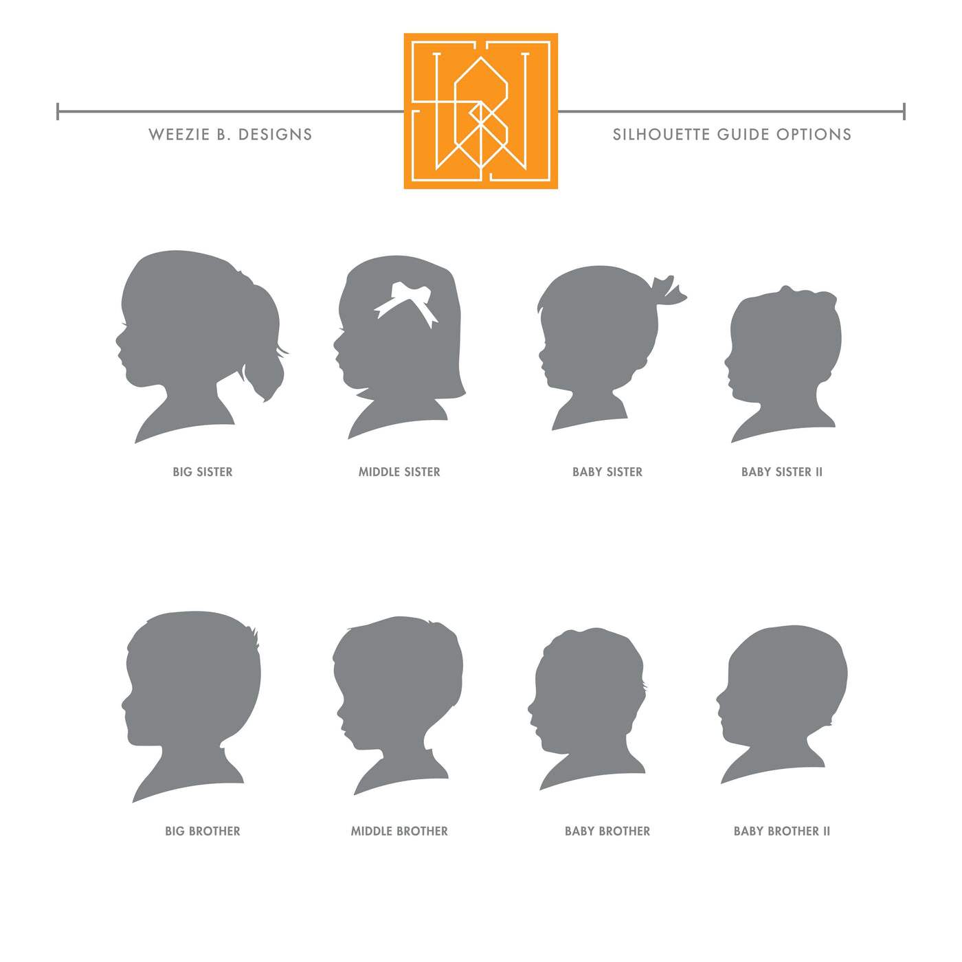 Sweet Sibling Silhouette Calling Card