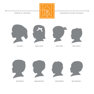 Sweet Sibling Silhouette Calling Card