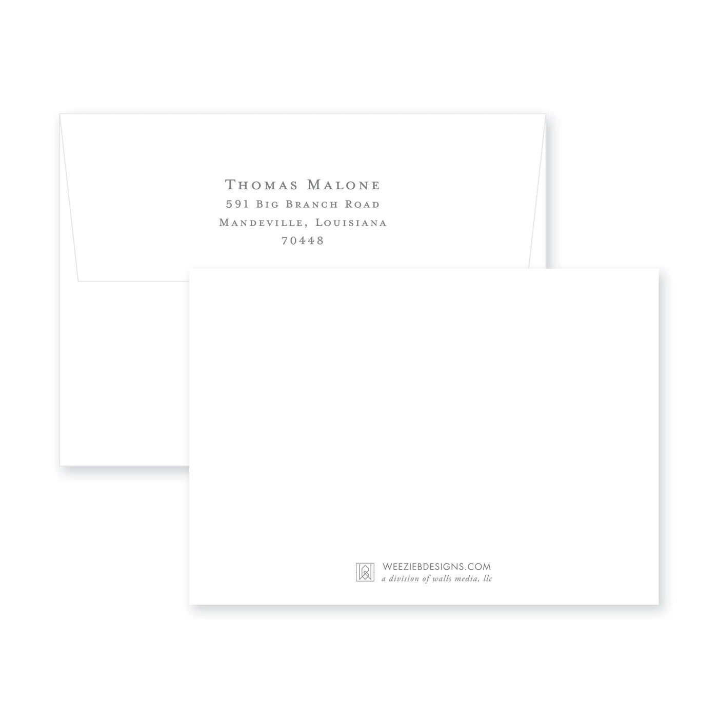 Double Border Flat Note Card