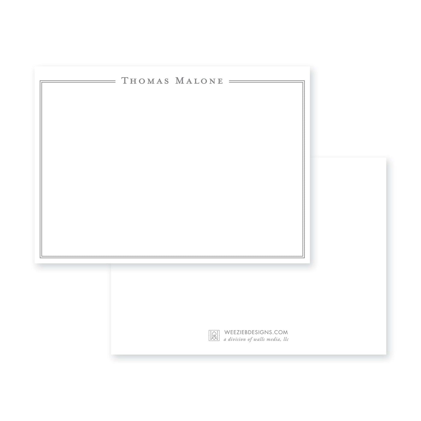 Double Border Flat Note Card