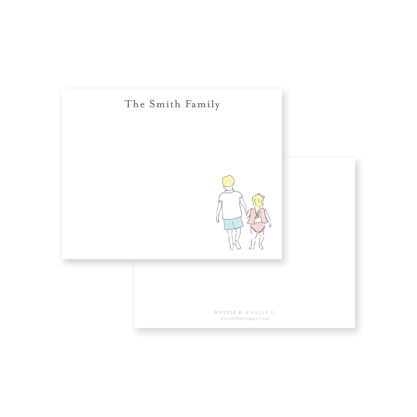 Sweet Siblings Flat Note Card
