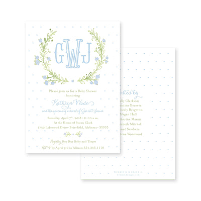 Sweet Watercolor Wreath Baby Shower