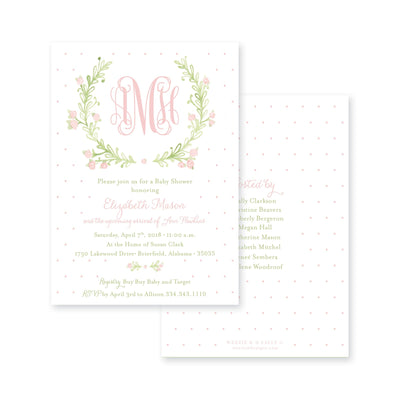 Sweet Watercolor Wreath Baby Shower