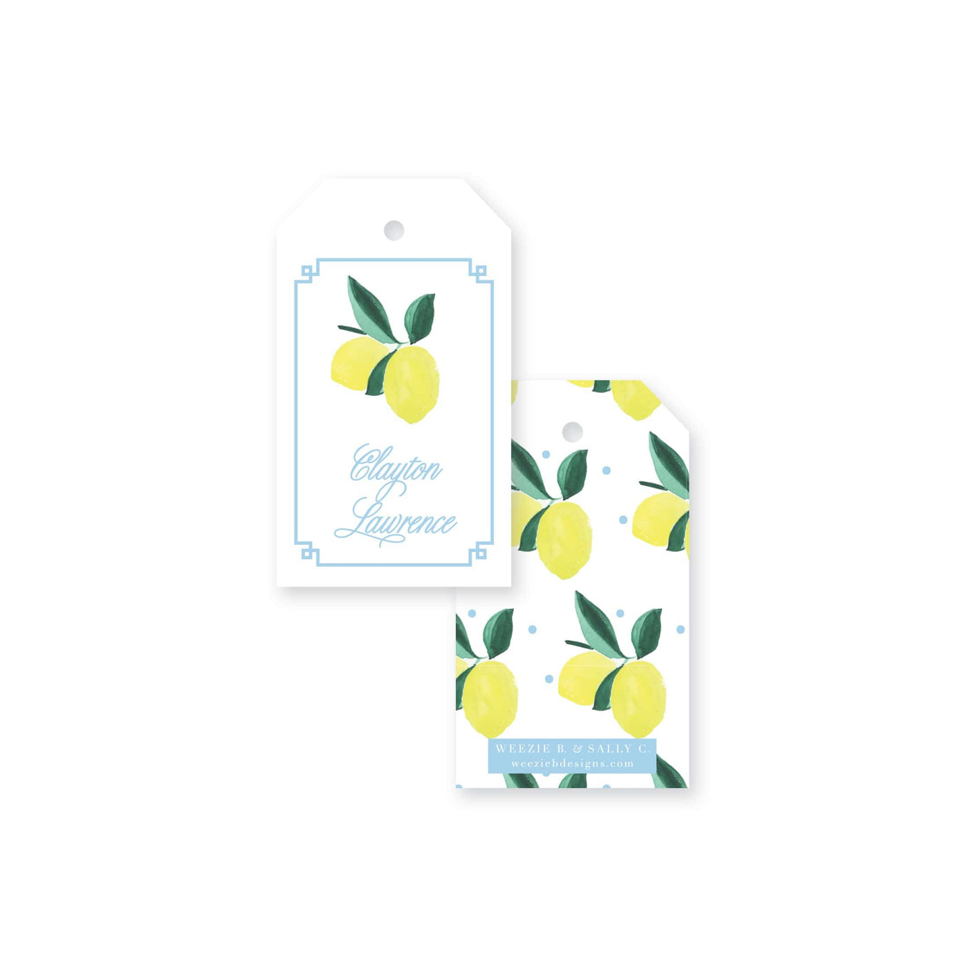 Lemon Polka Dot Gift Tag