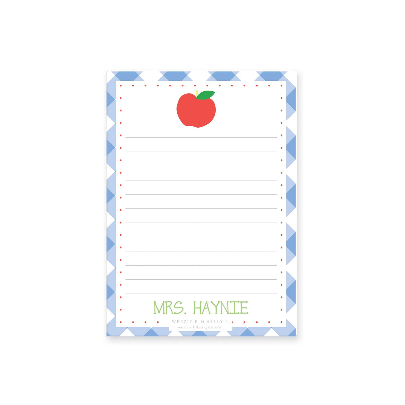Apple Gingham Notepad