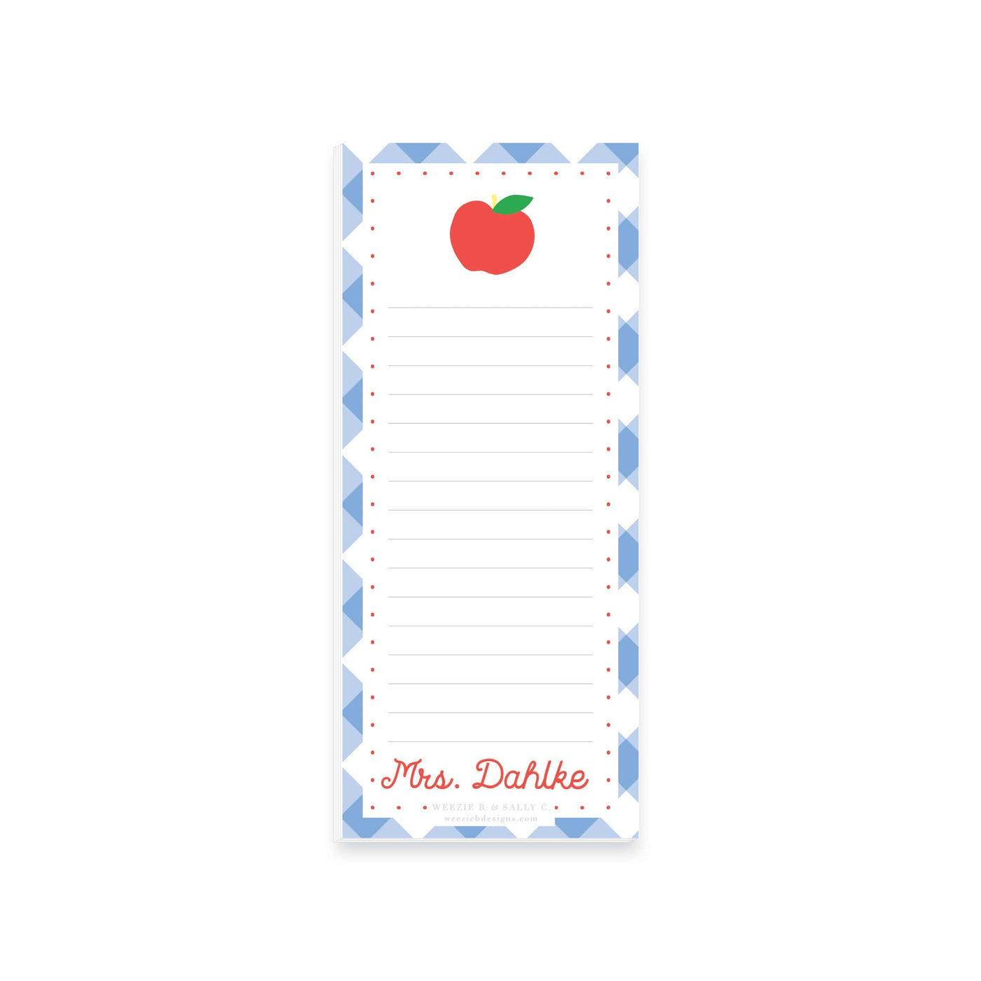 Apple Gingham Notepad