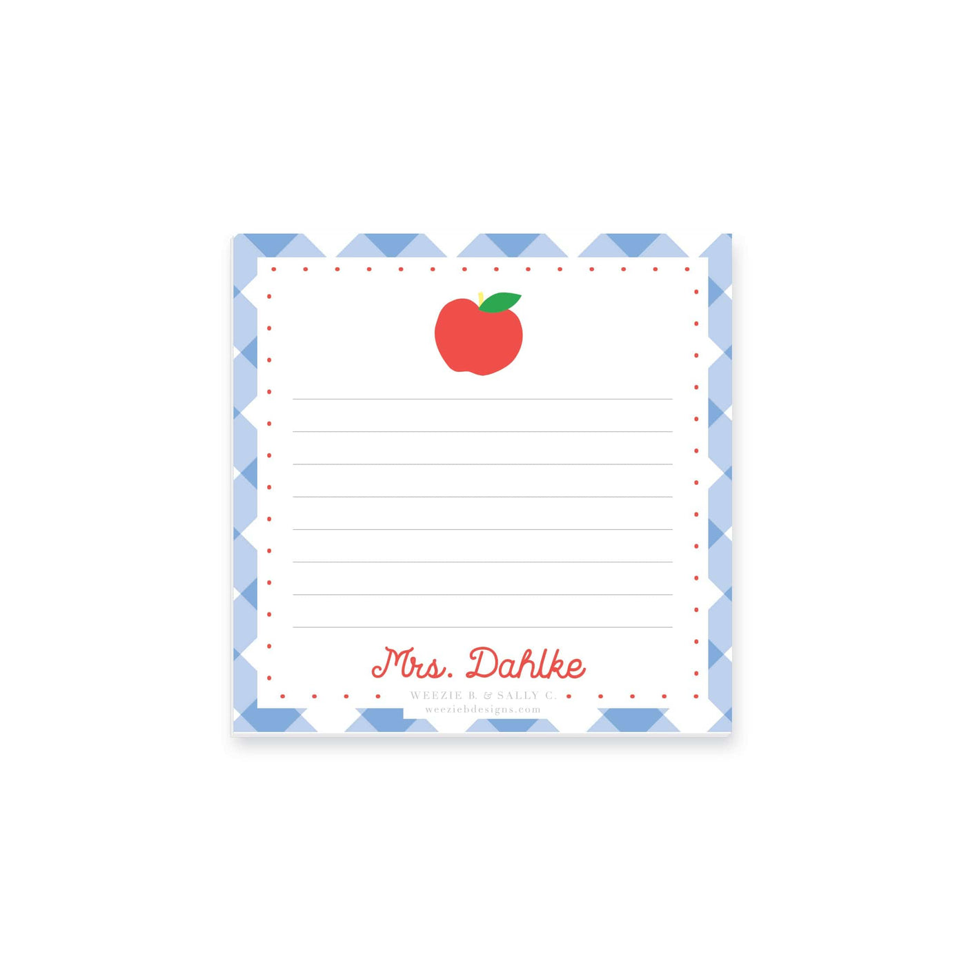 Apple Gingham Notepad