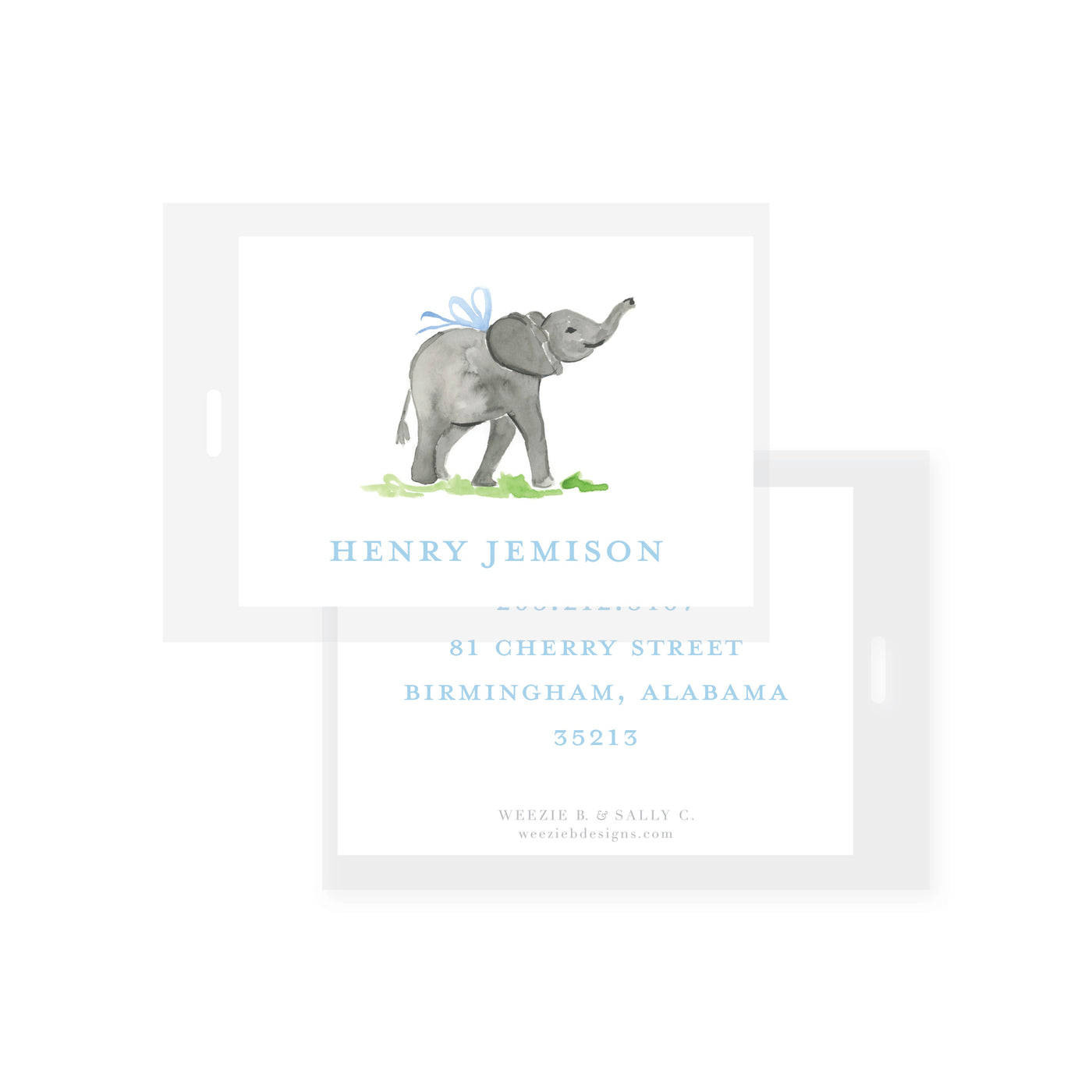 Baby Elephant Bag Tag (2 min)