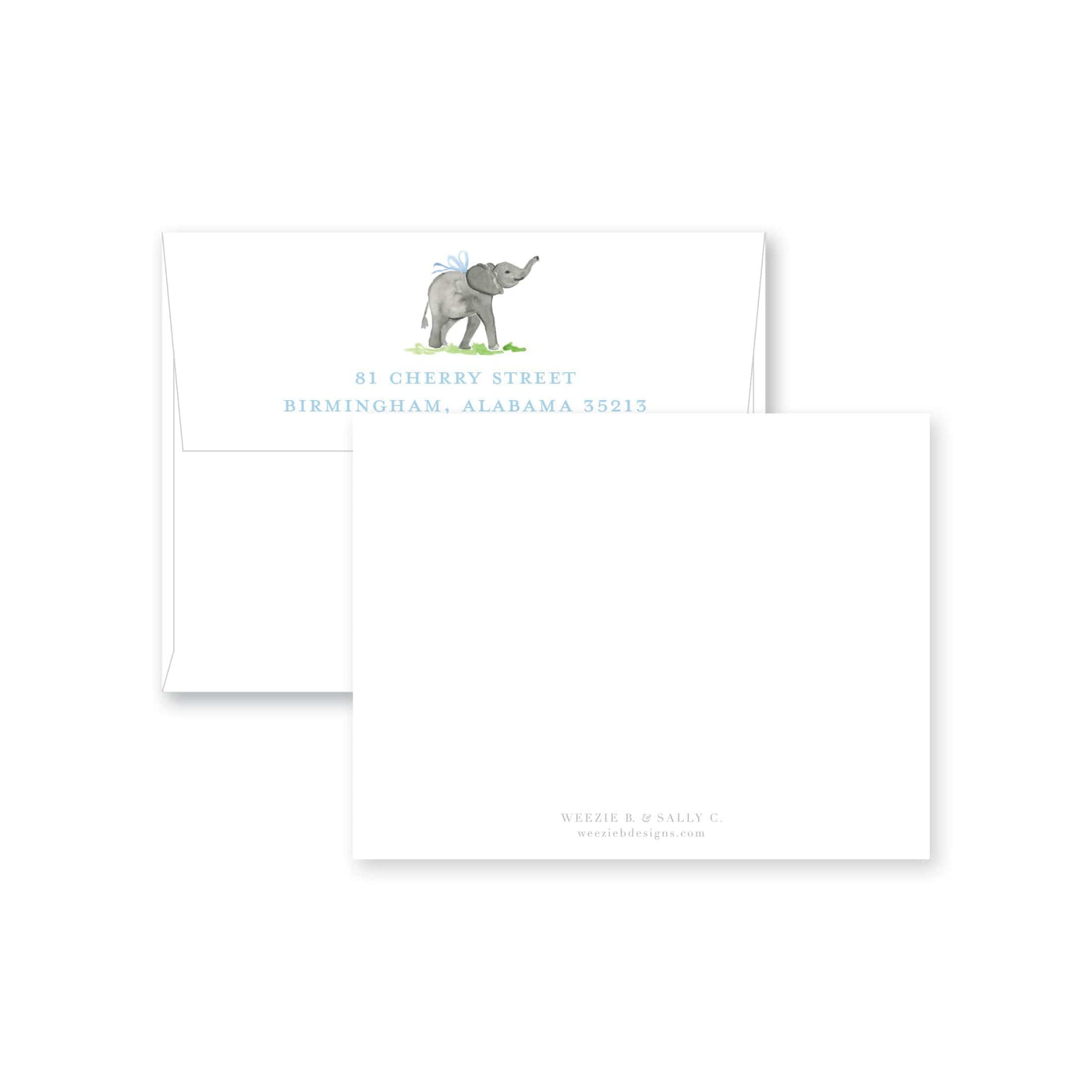 Baby Elephant Flat Note Card
