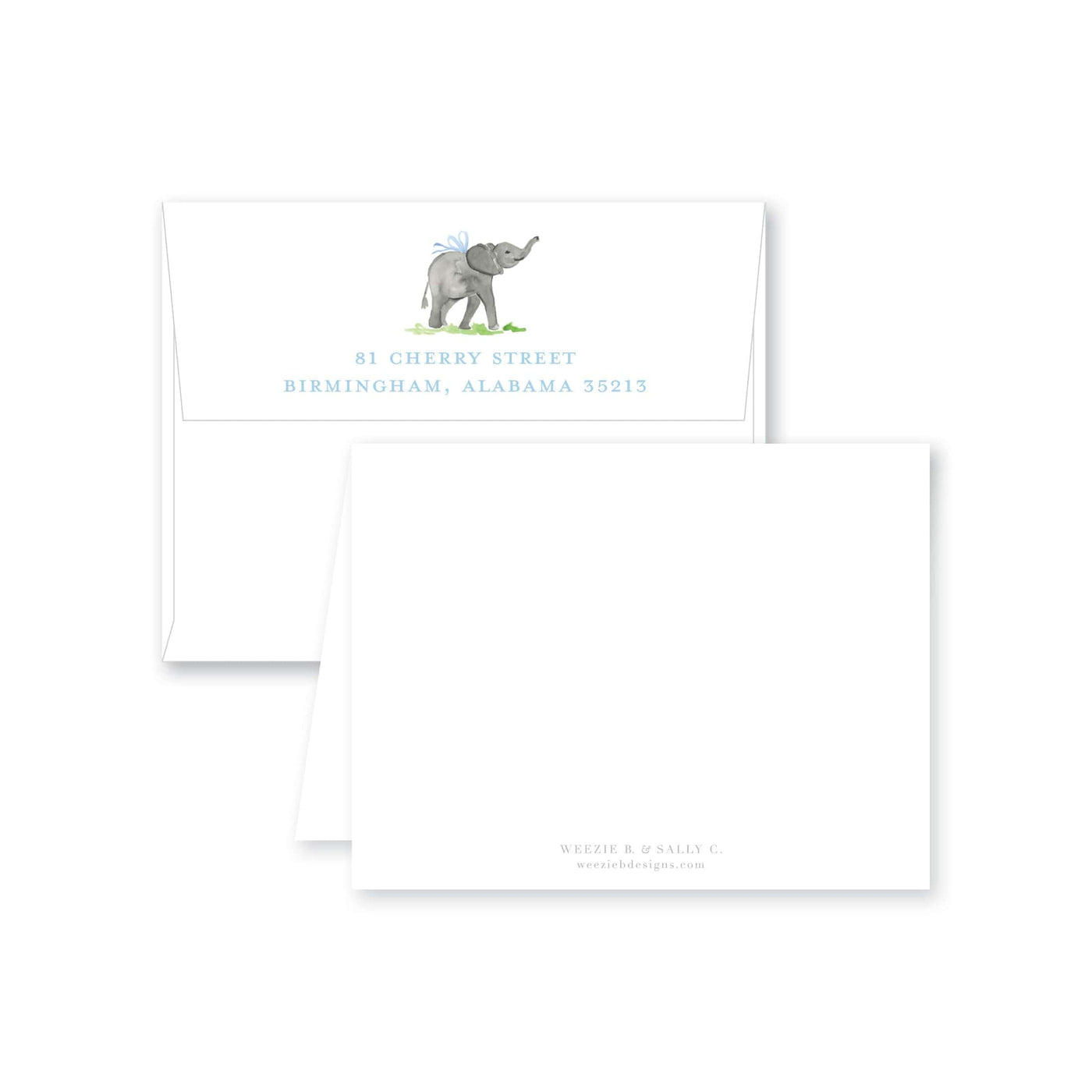 Baby Elephant Folded Note Card