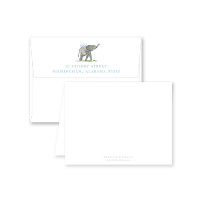 Baby Elephant Folded Note Card