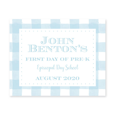 Simple Gingham First & Last Day Sign