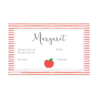 Simple Stripes First & Last Day Laminated Sign | Placemat