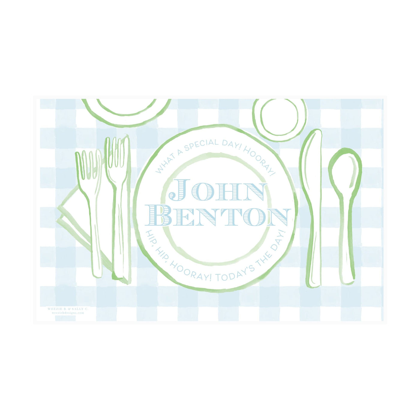 Simple Gingham First & Last Day Laminated Sign | Placemat