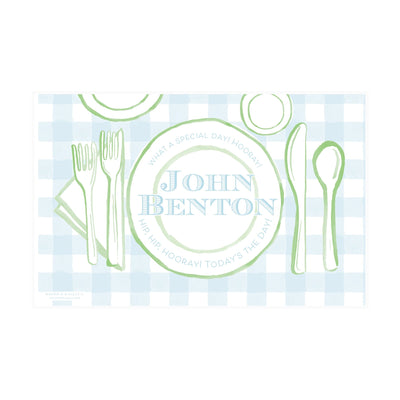 Simple Gingham First & Last Day Laminated Sign | Placemat