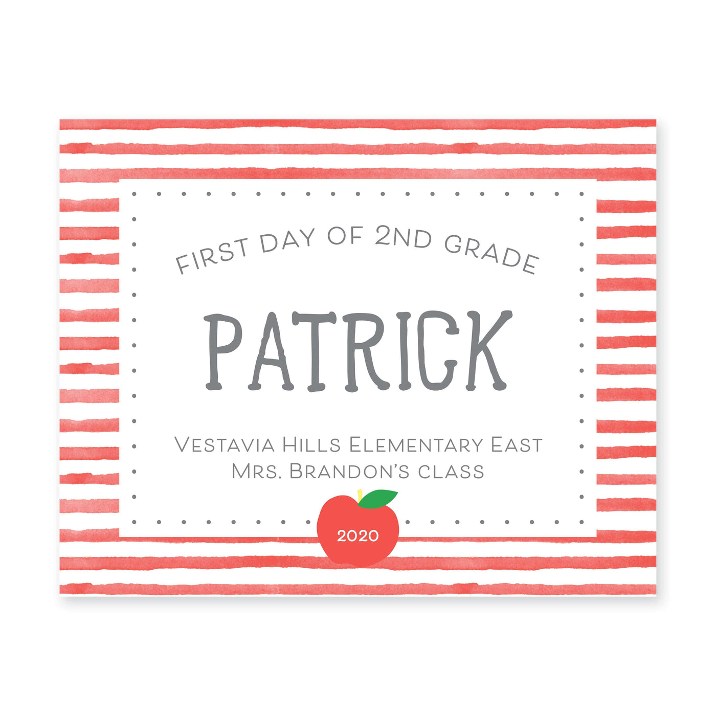 Simple Stripes First & Last Day Sign