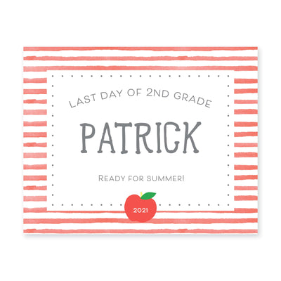 Simple Stripes First & Last Day Sign