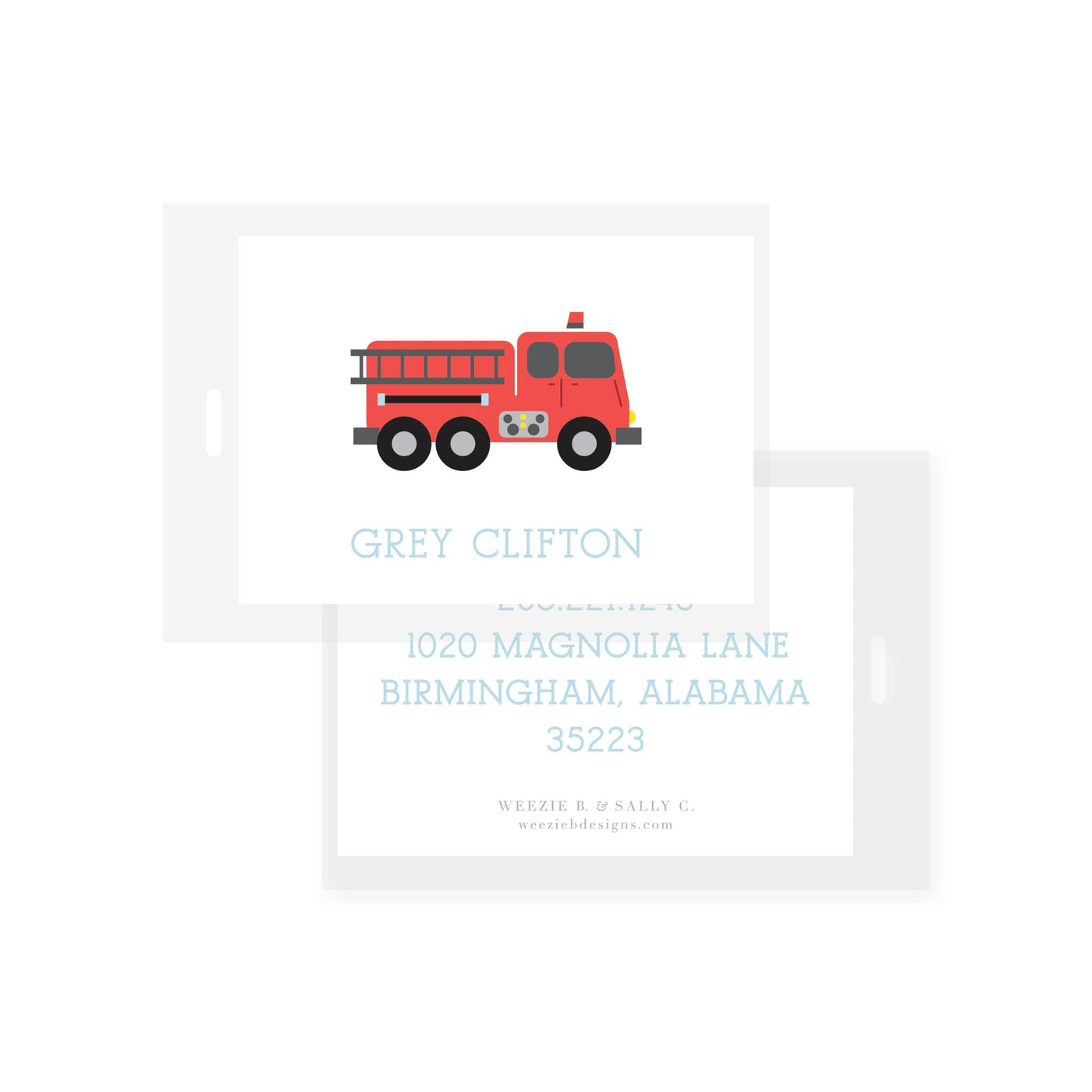 Sweet Fire Truck Bag Tag (2 min)