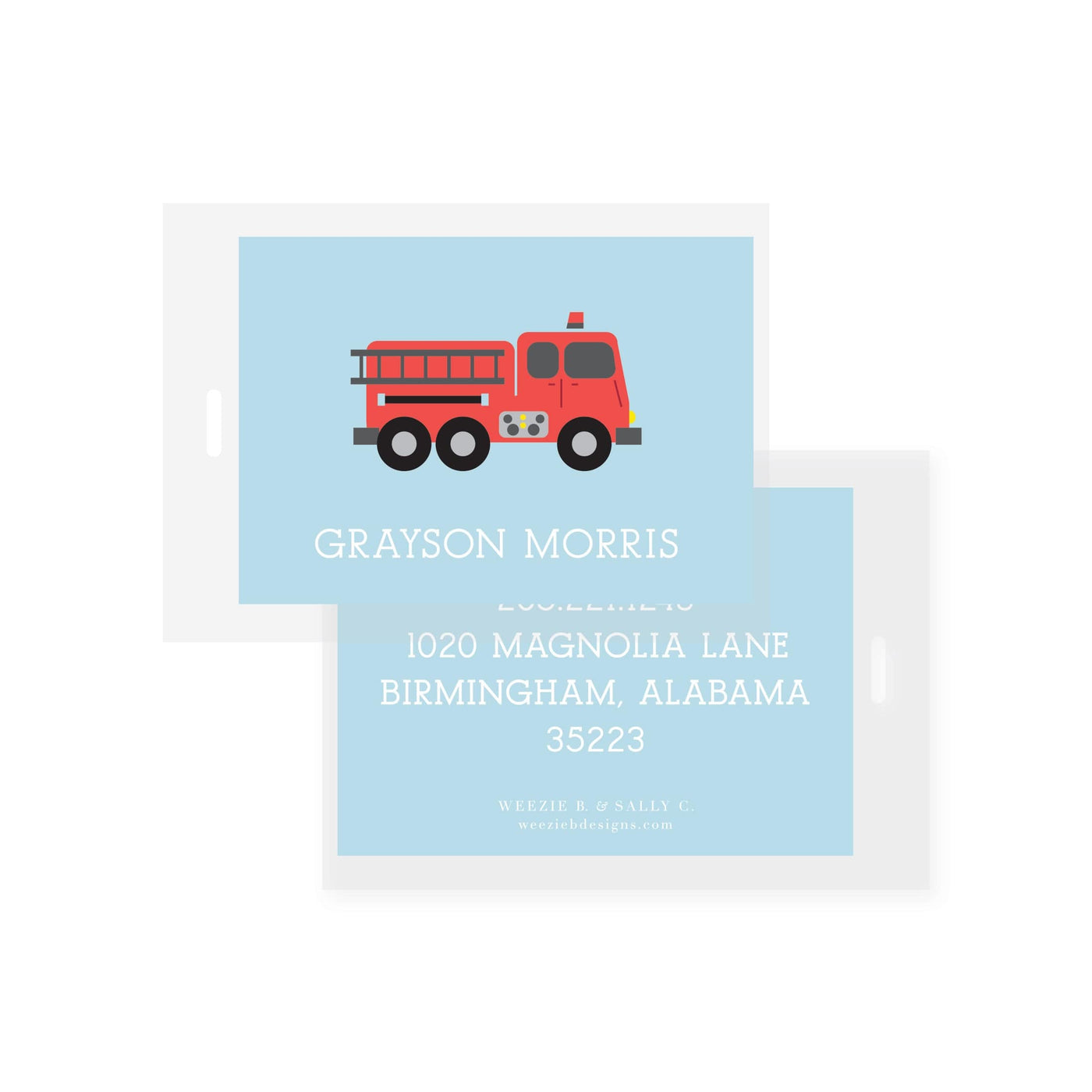 Sweet Fire Truck Bag Tag (2 min)