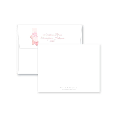 Ballet Watercolor Fill-In Flat Note Card