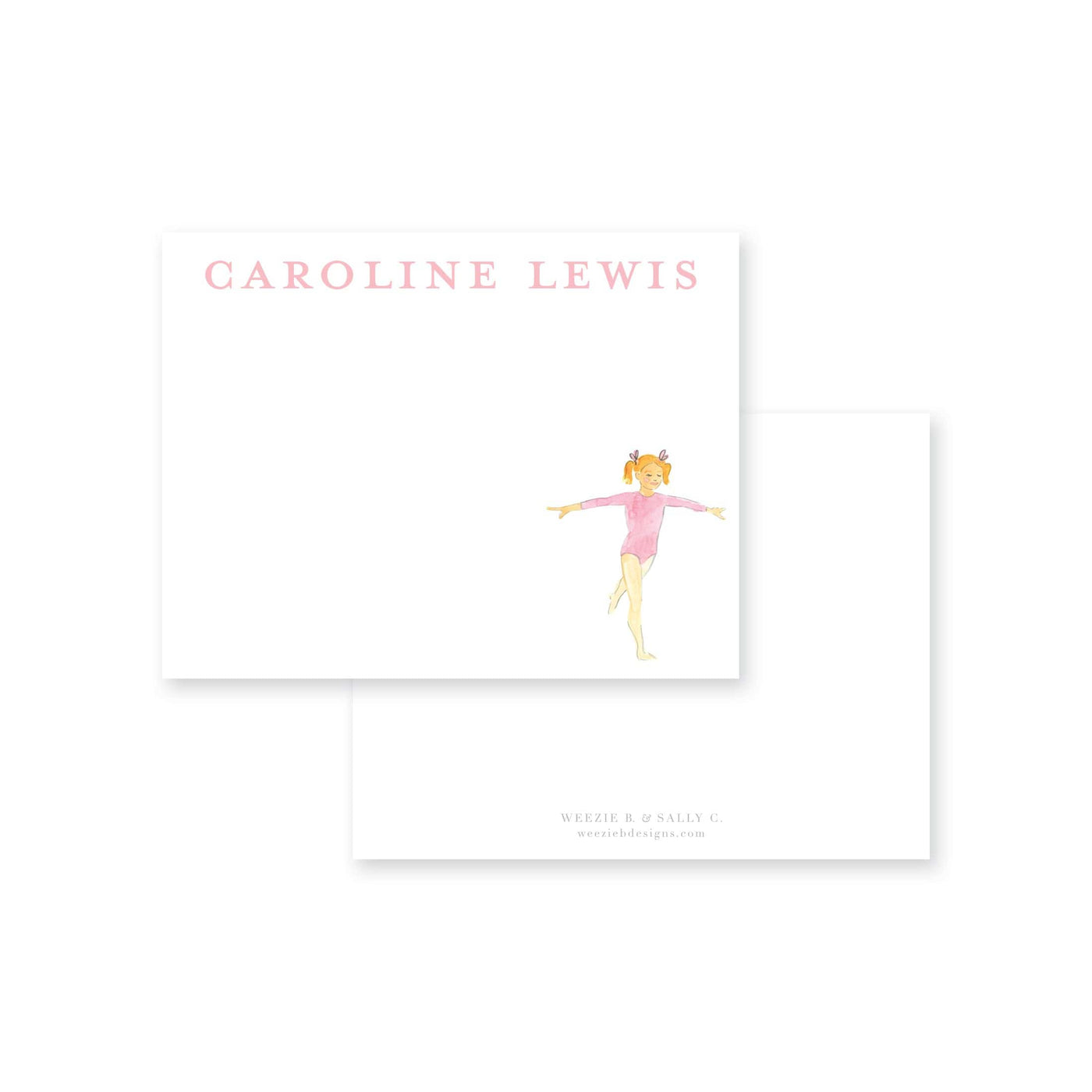 Gymnastics Dance Small Flat Note Card