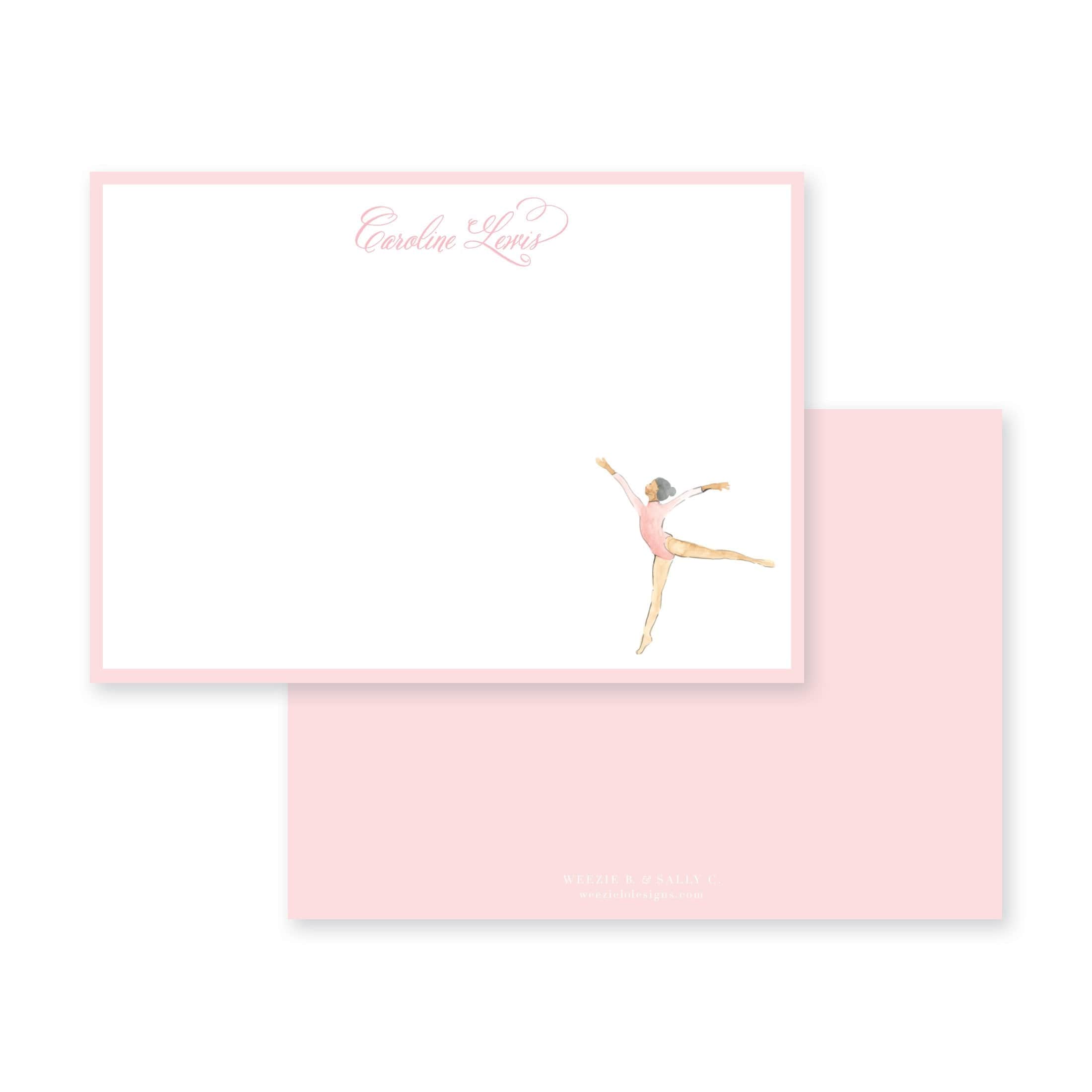 Ballet Note Border Gymnastics Dance Border Flat Note Card – Weezie B. Studio