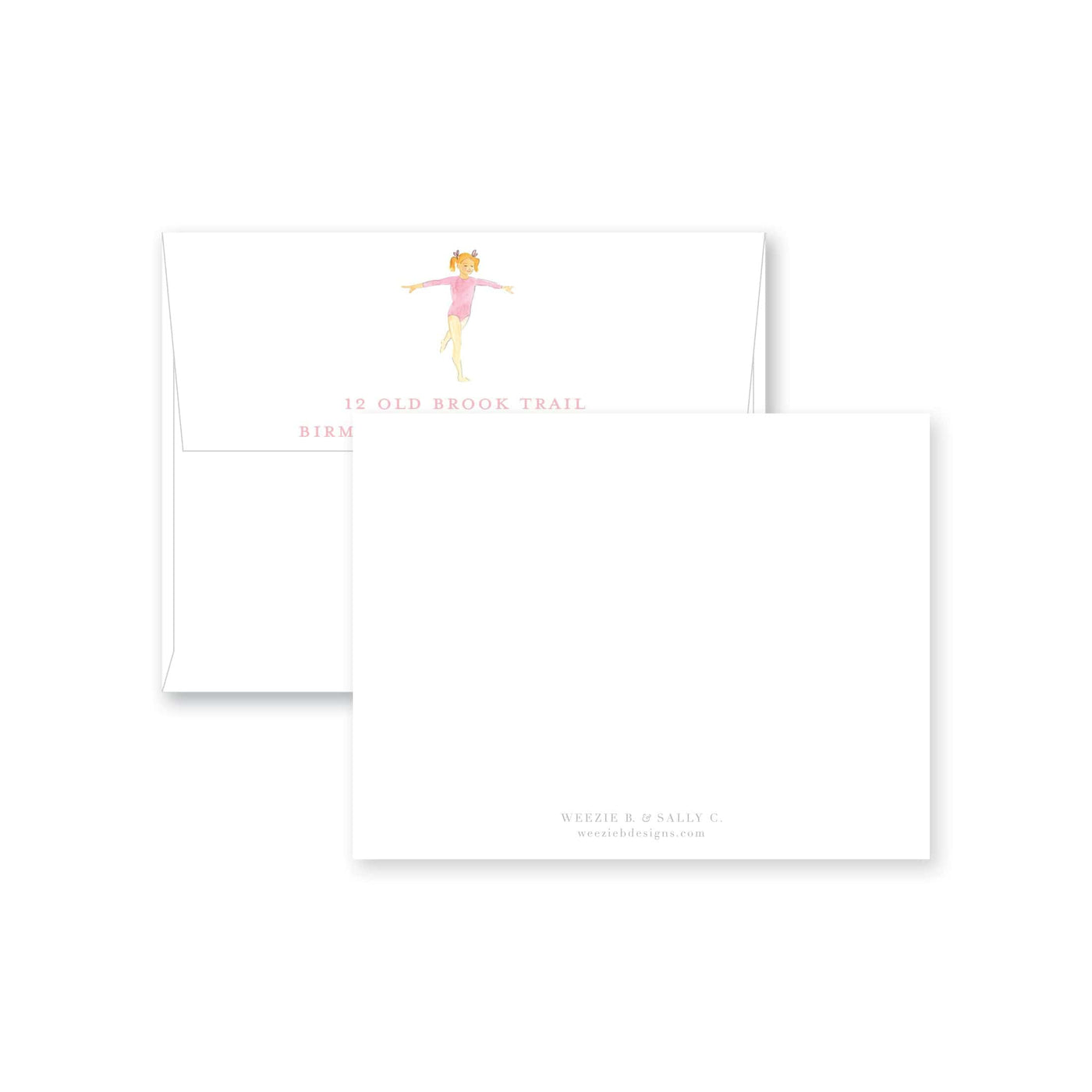 Gymnastics Dance Small Flat Note Card