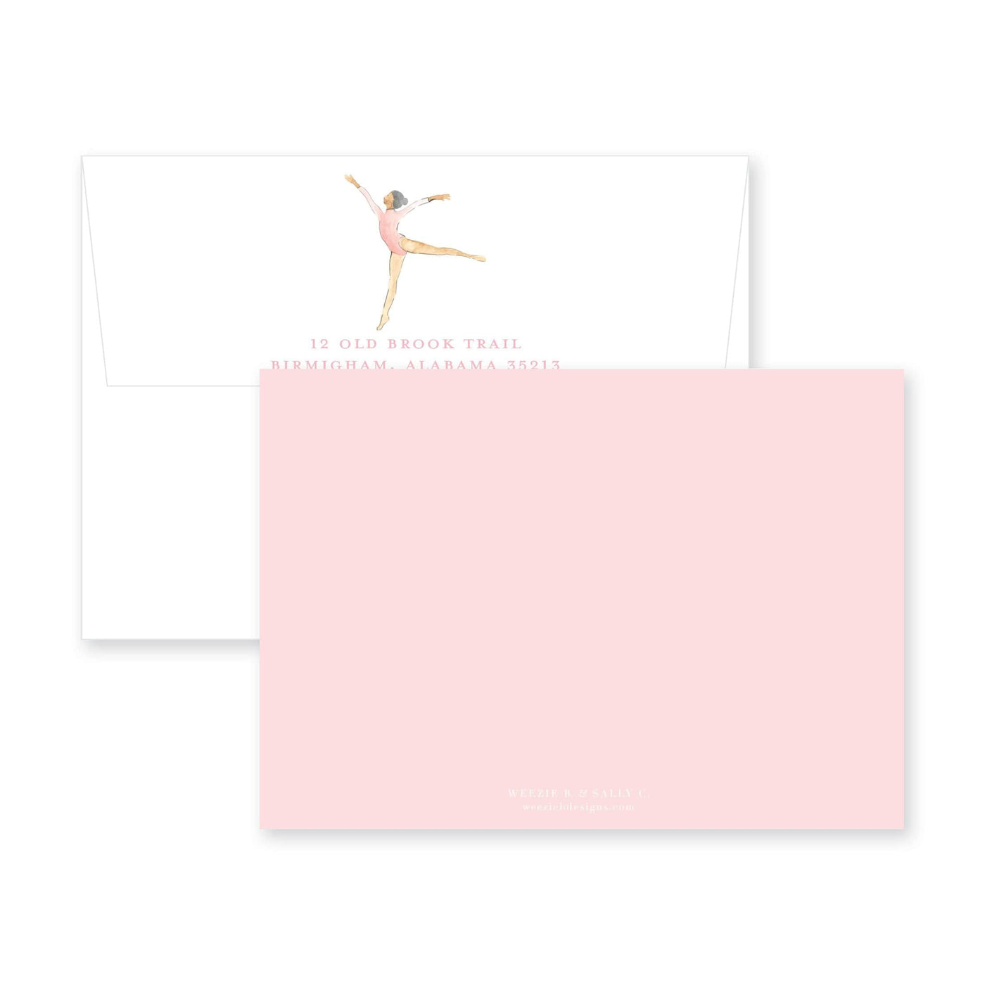 Gymnastics Dance Border Flat Note Card
