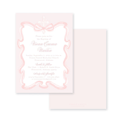 Bow with Ribbon Frame Baptism
