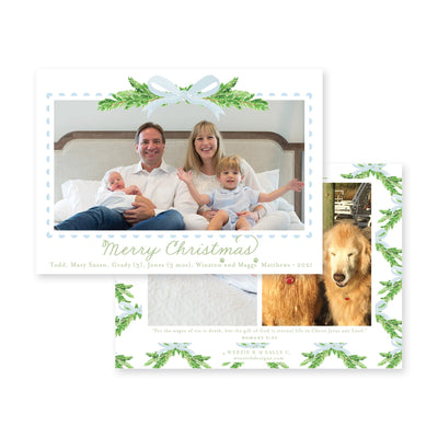 Evergreen Branch Horizontal Christmas Card