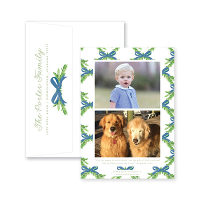 Evergreen Branch Vertical Christmas Card