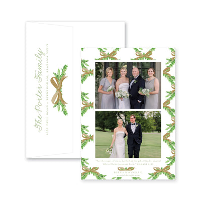 Evergreen Branch Vertical Christmas Card