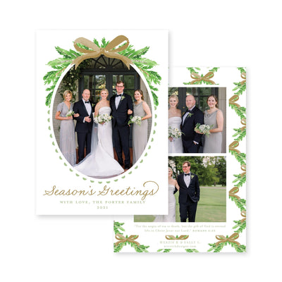 Evergreen Branch Vertical Christmas Card