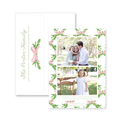 Evergreen Branch Vertical Christmas Card