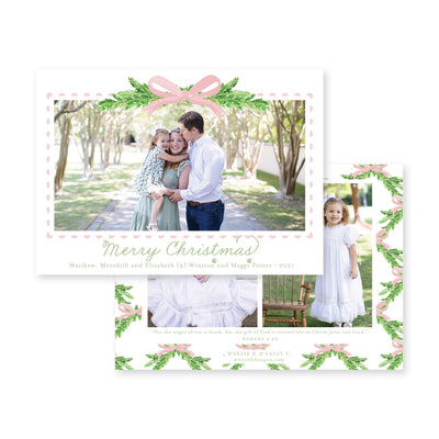 Evergreen Branch Horizontal Christmas Card