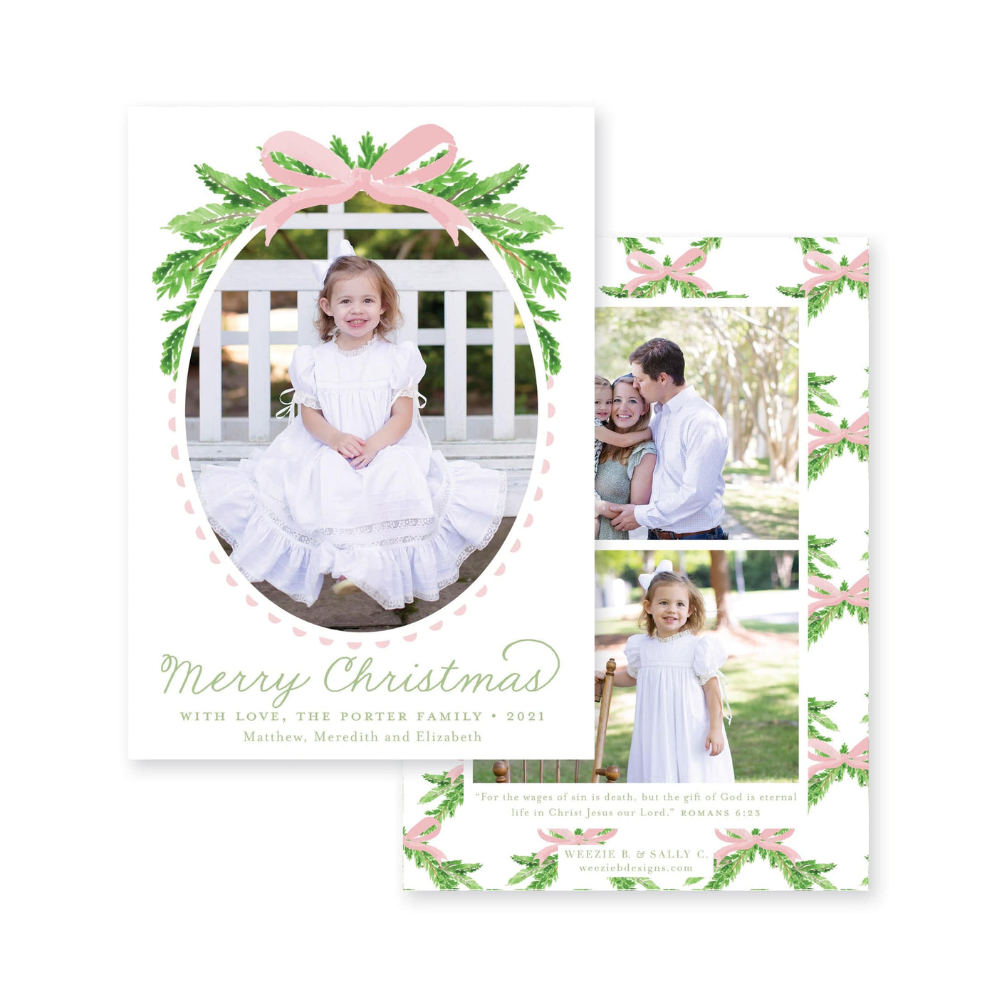 Evergreen Branch Vertical Christmas Card